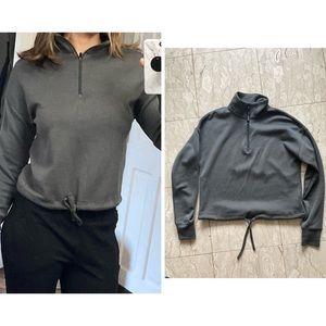 Gaiam Half Zip Crop Sage